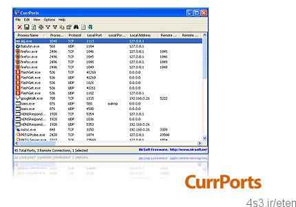 دانلود CurrPorts v1.97 – نرم افزار نظارت بر پورت های باز سیستم