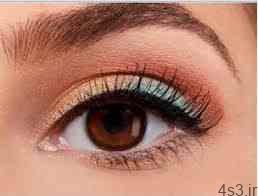 آموزش تصویری آرایش چشم آبی و مسی سایت 4s3.ir