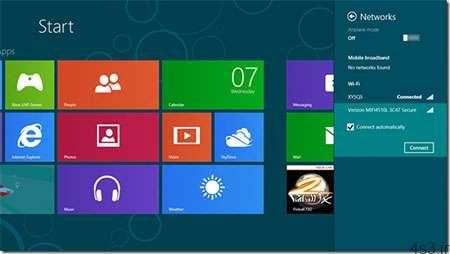 نحوه اتصال به شبکه WiFi در ویندوز ۸