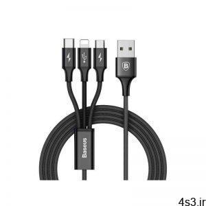 کابل شارژ ۳ سر کوتاه Baseus Rapid Series 3 In 1 Cable سایت 4s3.ir