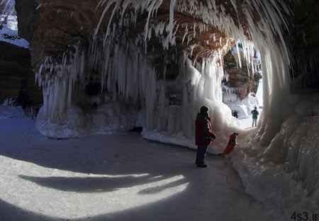غارهای یخی حیرت انگیر در دریاچه سوپریر + تصاویر
