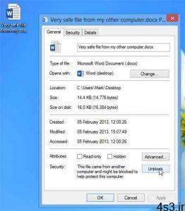 ترفندهای کامپیوتری : باز کردن فایل‌های مسدودشده در آفیس 2013 سایت 4s3.ir