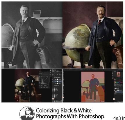 دانلود آموزش رنگ آمیزی تصاویر سیاه و سفید در فتوشاپ – Colorizing Black And White Photography