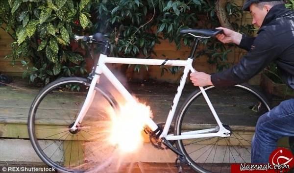 ابداع عجیب ترین دزدگیر دوچرخه + عکس