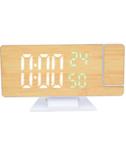 ساعت رومیزی DS-5718LW با بدنه بامبو و طراحی مینیمال