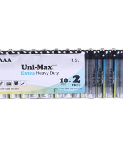 باتری نیم قلمی یونی مکس مدل Extra Heavy Duty بسته 12 عددی