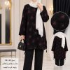 بلیز زنانه مجلسی مشکی طرح‌دار کد 002 | مناسب مهمانی و مجالس