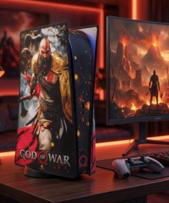 کاور پارچه‌ای مخمل PS5 ضد گردوغبار طرح God of War | باکیفیت