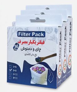 فیلتر چای فیلترپک مدل کاغذی نخ دار 3 بسته 50 عددی